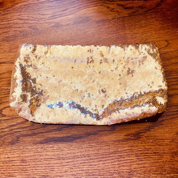 Handbags - Gold Sequin Clutch Bag